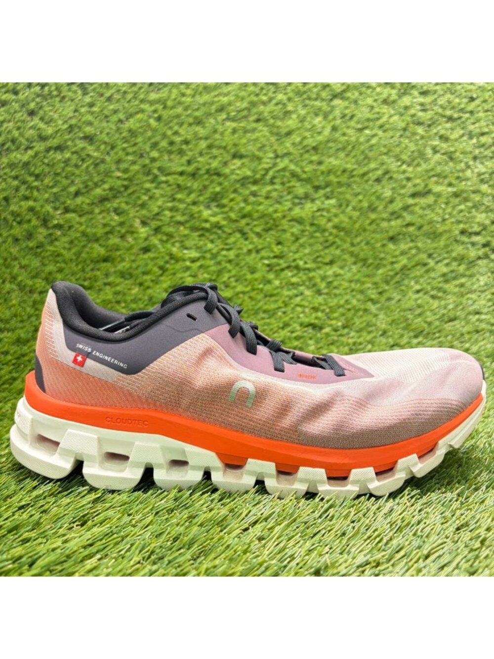 On Cloudflow 4 Womens Size 8 Purple Black Orange Athletic Running Shoes Sneakers